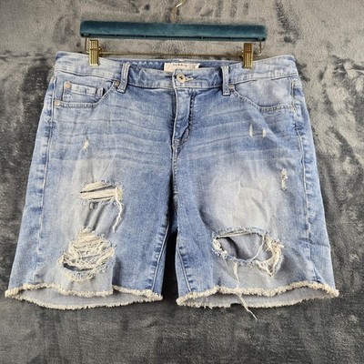 Torrid Shorts Denim First At Fit Womens 10 Distressed Jean Ripped Jorts Punk