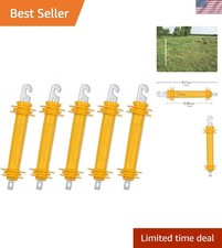 5-Pack Yellow Insulated Rubber Gate Handles for Electric Fences - Durable Safety