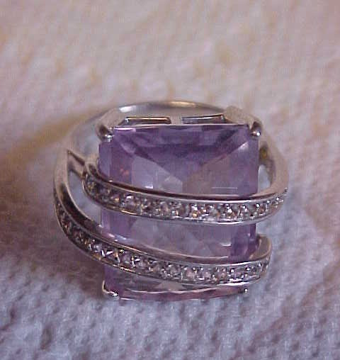 RING STERLING THAILAND 925 AMETHYS STONES SIZE 11