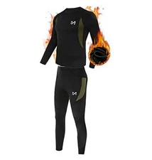 Thermal Underwear for Men, Winter Gear Long Johns Base Layer Top Large Black