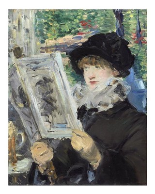 Impressionistische Frau, die ein Buch liest Wandkunst von Manet Urban