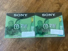 Sony CD-RW 5 PACK - SET OF 2 - NEW / SEALED - FREE SAME DAY SHIPPING