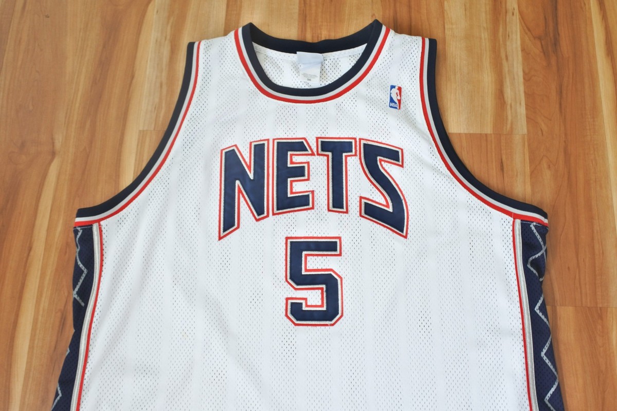 Jason Kidd New Jersey Nets Reebok Authentic White Sewn NBA Men 56