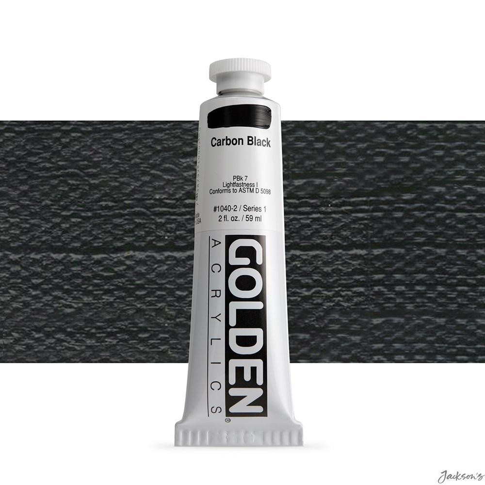 Golden Heavy Body Acrylic Paint Tube 59ml Carbon Black Artist Colour