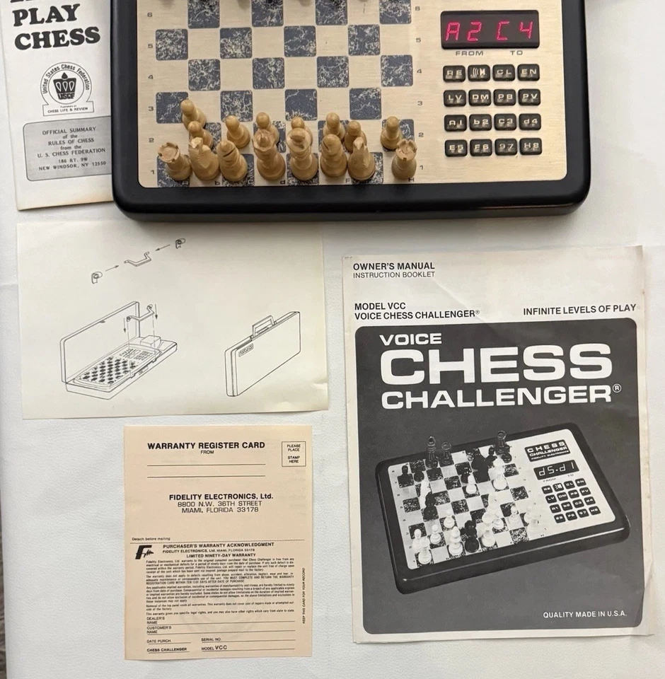 VTG 1979 Fidelity Voice Chess Challenger VCC Tested w/ Case Papers Read Desc - Image 4 of 4