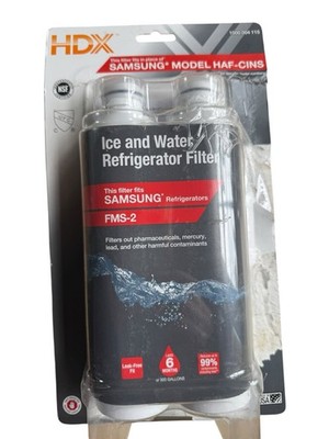 2 Pack HDX FMS-2 Replacement Water Filter Purifier for Samsung Refrigerators