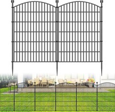 10 Panels No Dig Decorative Garden Fence with Gate - 40 in H X 23.6 Ft L , Do