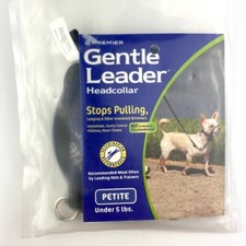 Premier Gentle Leader Headcollar Dogs Petite under 5 lbs BLACK Training DVD NEW