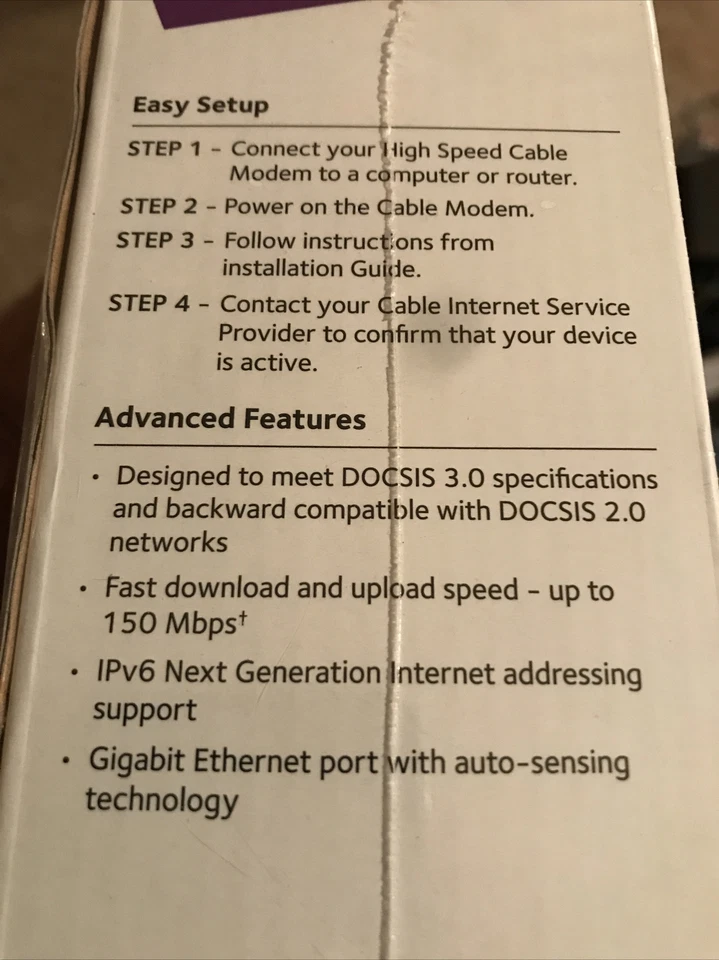 NETGEAR DOCSIS 3.0 - High Speed Cable Modem (CMD31T) New Sealed - Image 3 of 4