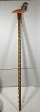 Hand Carved Spiral Wood 36  Walking Stick Cane with Chipmunk Top