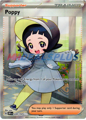 Mavin  Poppy 220/197 Ultra Rare Holo Full Art Pokemon Obsidian Flames NM