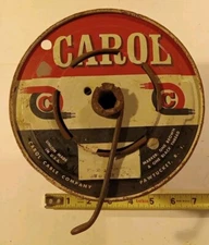 VTG EMPTY ADVERTISING WIRE SPOOL CAROL CABLE CO.  PAWTUCKET R.I. UNION MADE USA