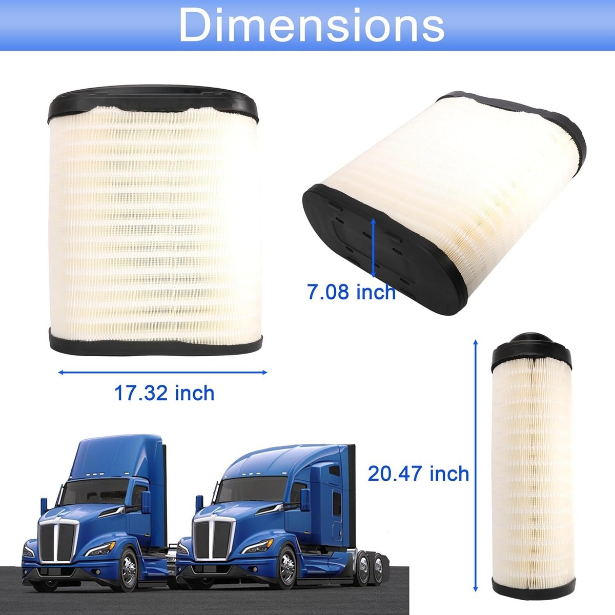 4PCS Engine Air Filter D37-1061 Fits For 2023 Kenworth T680 & Peterbilt - View #7