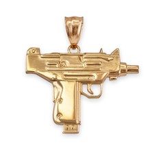 Colgante de ametralladora Uzi de oro