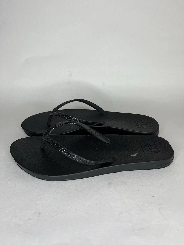 Chanclas Reef para mujer talla 8-9 sandalias negras de goma sin PVC Foto 3 de 4