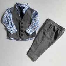Nautica 12M Baby Boys 4Pc Formal Dresswear Vest Set/ Clip On Tie