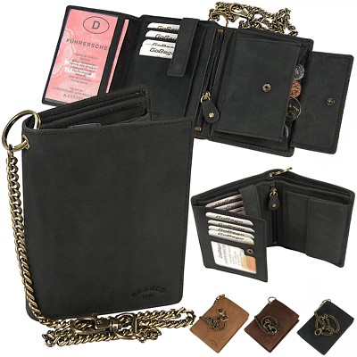 Bikerbörse Biker Geldbörse Leder Portemonnaie Herrenbörse Branco Biker Wallet