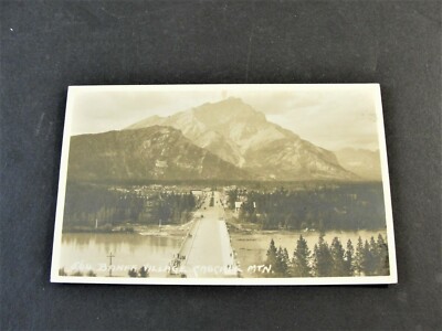 Canadian Rockies, Banff Village Cascade Mountain- Alberta, Canada-1920s (RPPC). 