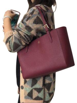 Tory Burch Women's Emerson Saffiano Leather Small Top Zip Tote