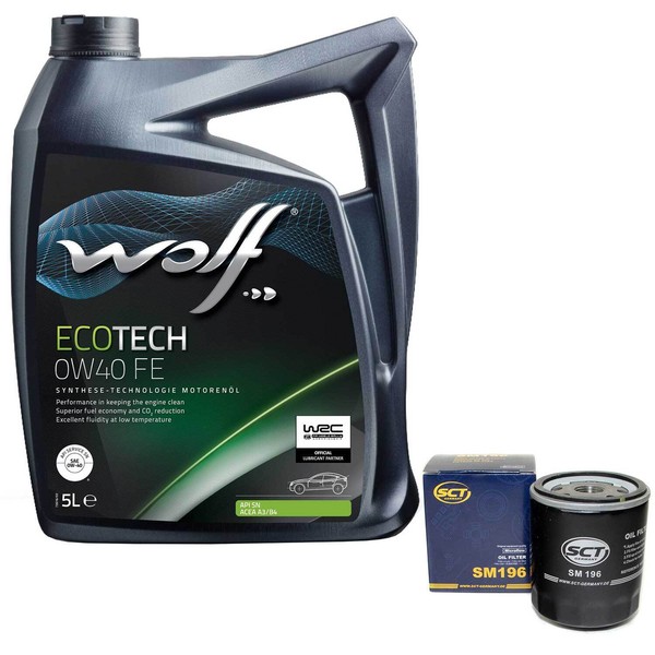 MotoröL Set 0W40 5 Liter + ÖLfilter SM 196 FüR VW Lupo 1.0 60 6X1 37 KW 50 PS-image