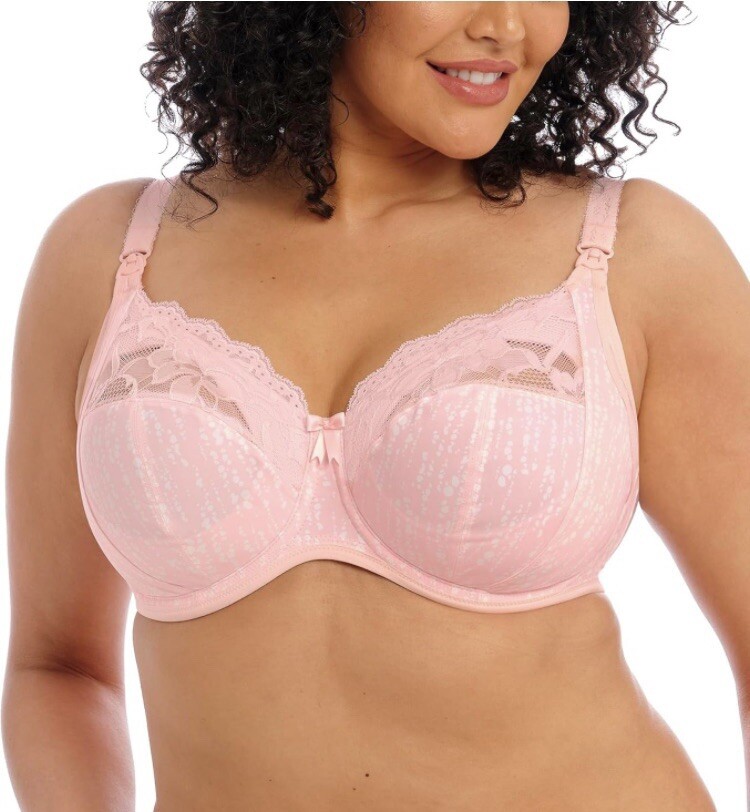 Sujetador de maternidad de lactancia con aros con ribete de encaje rosa Elomi MOLLY 40-I #4542 NUEVO CON ETIQUETAS