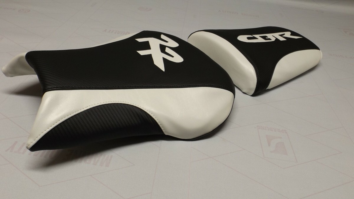 Black Carbon Fiber Texture Vinyl Seat Cover For 2003-2004 Honda CBR600RR Front Seat