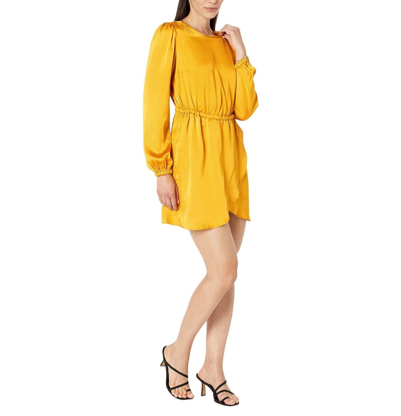 Abito Michael Kors raso manica lunga balza $140 taglia XS # 10A 2415 1 nuovo