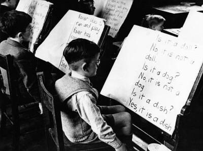 Students special class John Ruskin School learn read United Kingdom Old Photo