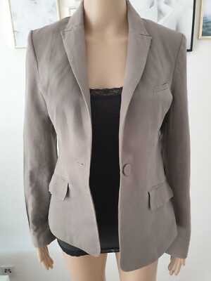 Blazer, Jacke, Kurzjacke, Übergangsjacke, Taupe, Gr. 36,H&M