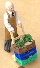 Dolls House Shop Keeper With Barrow of Vegetables 1:12 Scale Accessory tumdee
