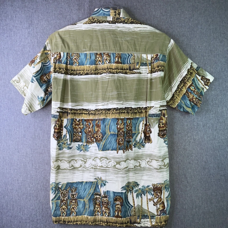 Peppermint Bay Men's L Hawaiian Shirt Short Sleeve Button Up Totem Pole SS6 - Image 2 of 4