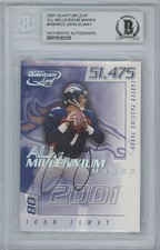 2001 Quantum Leaf JOHN ELWAY All Millennium Marks Auto #