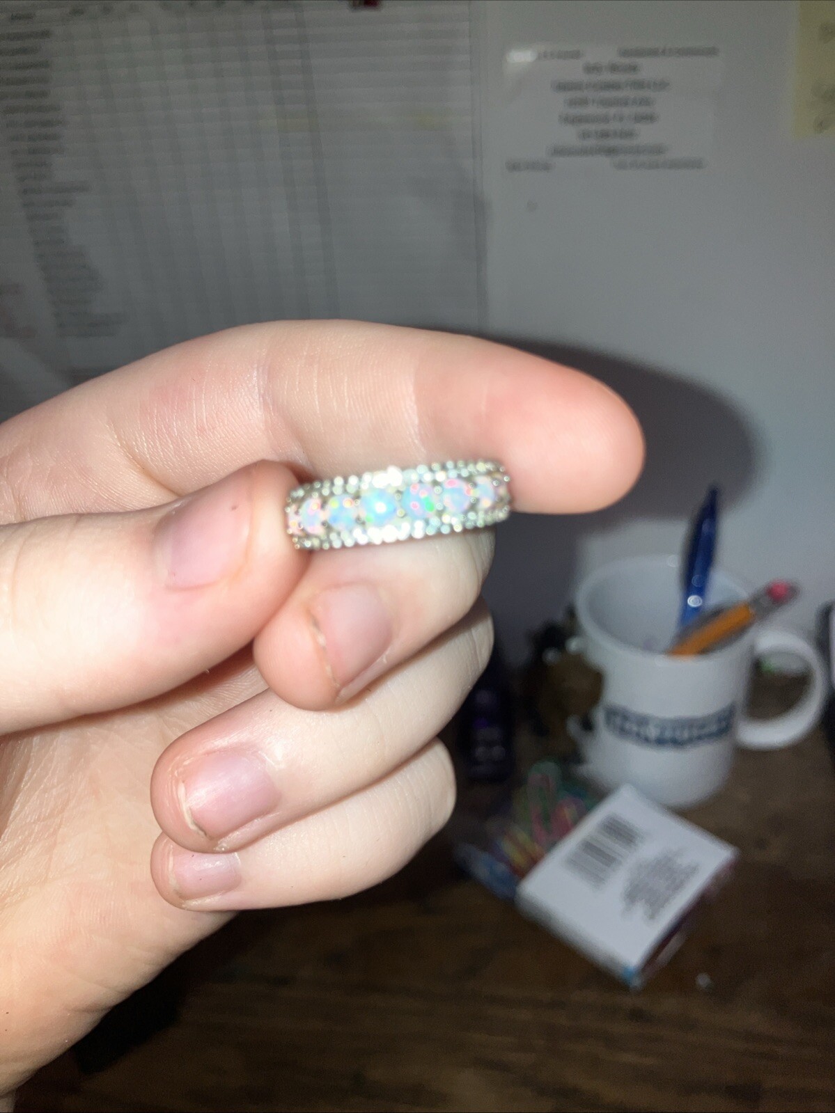 Ring Genuine Solid Sterling Silver 925 White Lab … - image 1