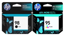 GENUINE NEW HP 98 95 (C9364WN/C8766WN) Black Color Ink Cartridge 2-Pack
