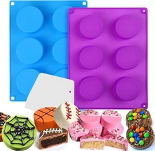 Palksky Cake Puck Mold Set, Chocolate Covered Cake Molds, round Cake Pop Molds S