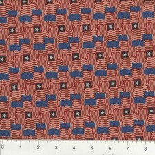 Antique Patriotic American Flags 100 cotton fabric By the Yard