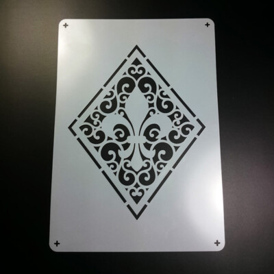 A3 Schablone Fleur de Lys Rahmen Ornament Raute - BD370