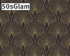 Living Walls 50's Glam Art Deco Wallpaper 374273-60072 Black/Gold