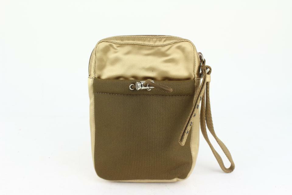 Prada Gold Satin Bejeweled Pochette Camera Case C… - image 7