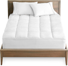 Reversible Twin XL Pillow Top Mattress Pad - Soft, Cooling, Deep Pocket Protecto