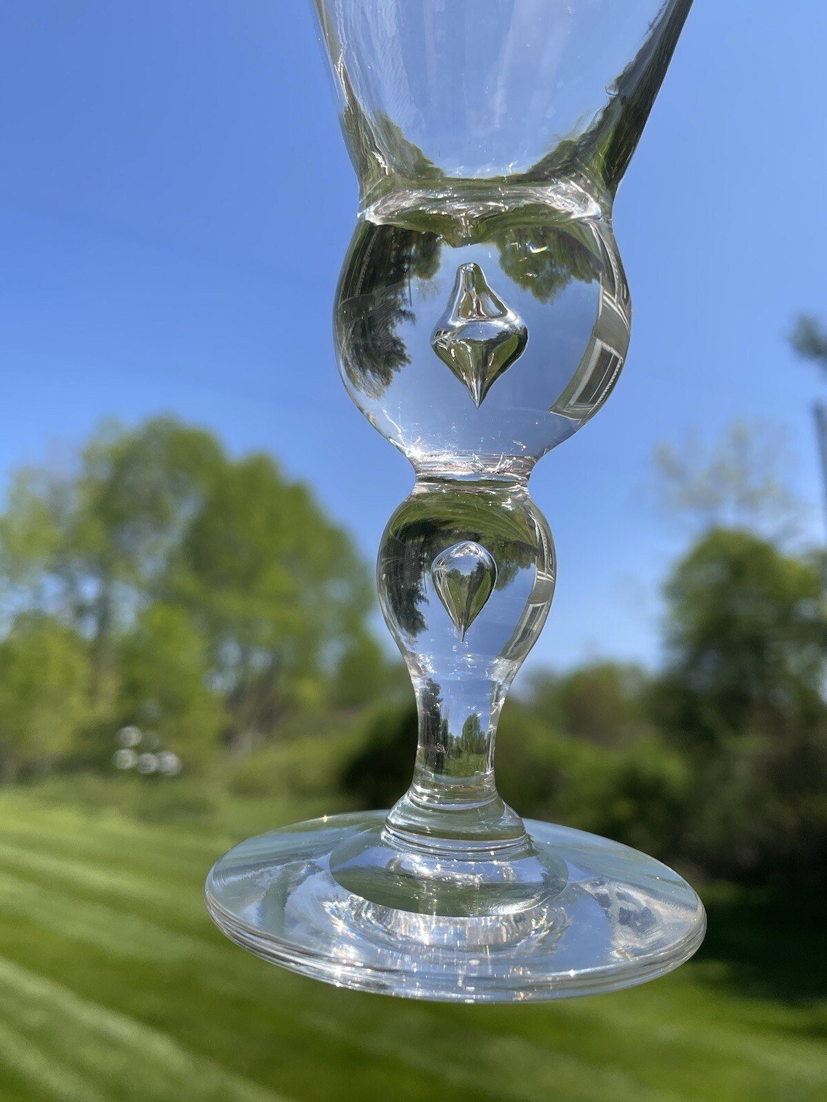 Set 4 Pairpoint Crystal Teardrop Baluster Wine Glasses 165