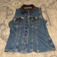 vintage 80s Guess Jeans Patchwork Denim Vest womens Sz small