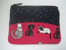 Cat Cloth Zip Coin Purse Child 3" x 4"