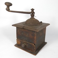 ANTICO MACINA CAFFè MACINACAFFè MACININO MANUALE MANOVELLA IN LEGNO E FERRO V478