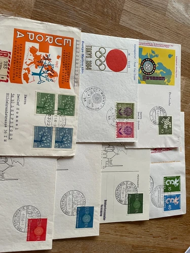 7 Europa CEPT FDC covers Germany incl firm lochern