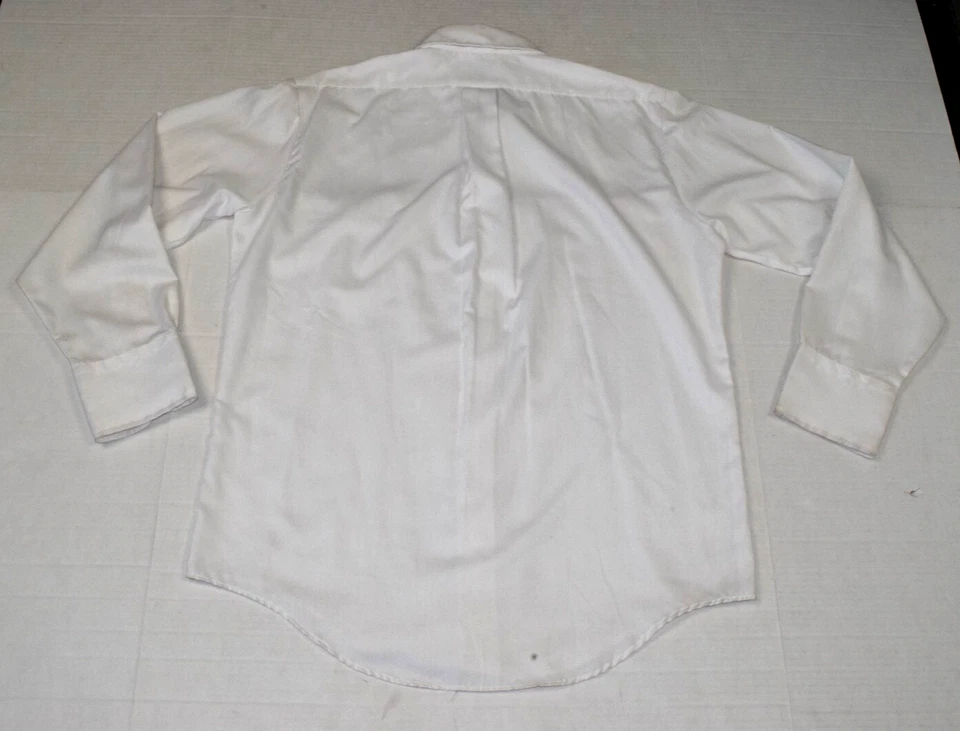 Vintage Leisure Shirt Size XL 60s Towncraft JC Penney Crisp White Barrel Cuffs - Image 2 of 4