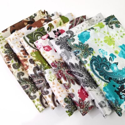 1yard X 1.48meter Soft Paisley Fabric Scarf Gown Craft Material Lining Satin 