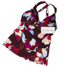 NWT Athleta Hero Bloom Sz SP D-DD Decadent Chocolate Plunge V-Neck Tankini Top