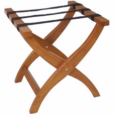 Bolero Wooden Suitcase Stand Honey Indoors