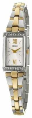 Seiko SUJG36 Women's Crystal Dress Silver-Tone Dial Two-Tone Bracelet Watch